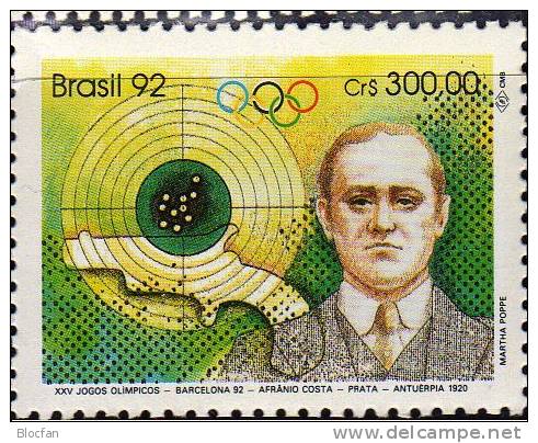 Olympia Barcelona 1992 Brasilien 2452/3 ** 13€ Sieger Sport-Schießen Antwerpen 1920 Olympic Winner Sport Set Of BRAZIL - Unused Stamps