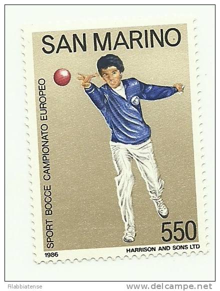 1986 - 1189 Campionato Bocce   ++++++++ - Unused Stamps