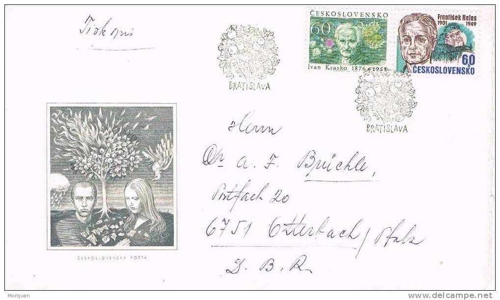 Carta BRATISLAVA 1976 (Checoslovaquia). Adam Y Eva . Arbol - Covers & Documents