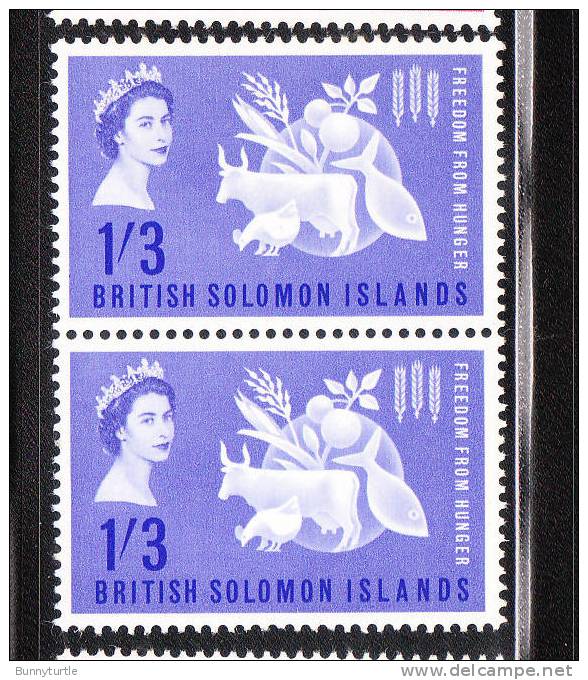 Solomon Islands 1963 Freedom From Hunger Issue Omnibus Blk Of 2 MNH - Contre La Faim