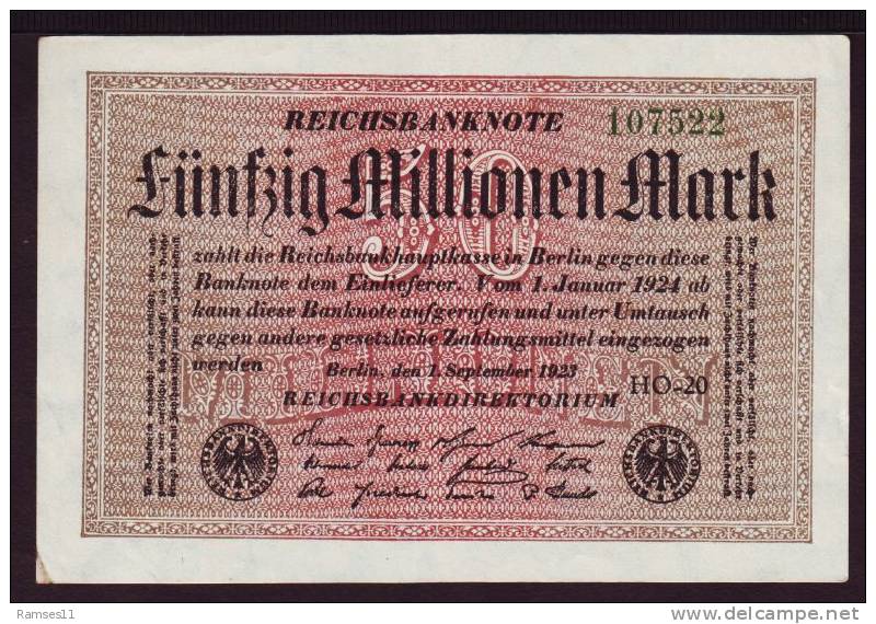 DEUTSCHES REICH - 50 Millionen Mark 1923 - 5 Millionen Mark