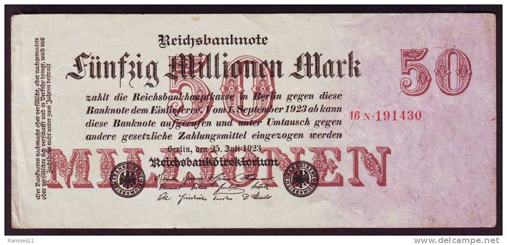 DEUTSCHES REICH - 50 Millionen Mark 1923 - 5 Millionen Mark