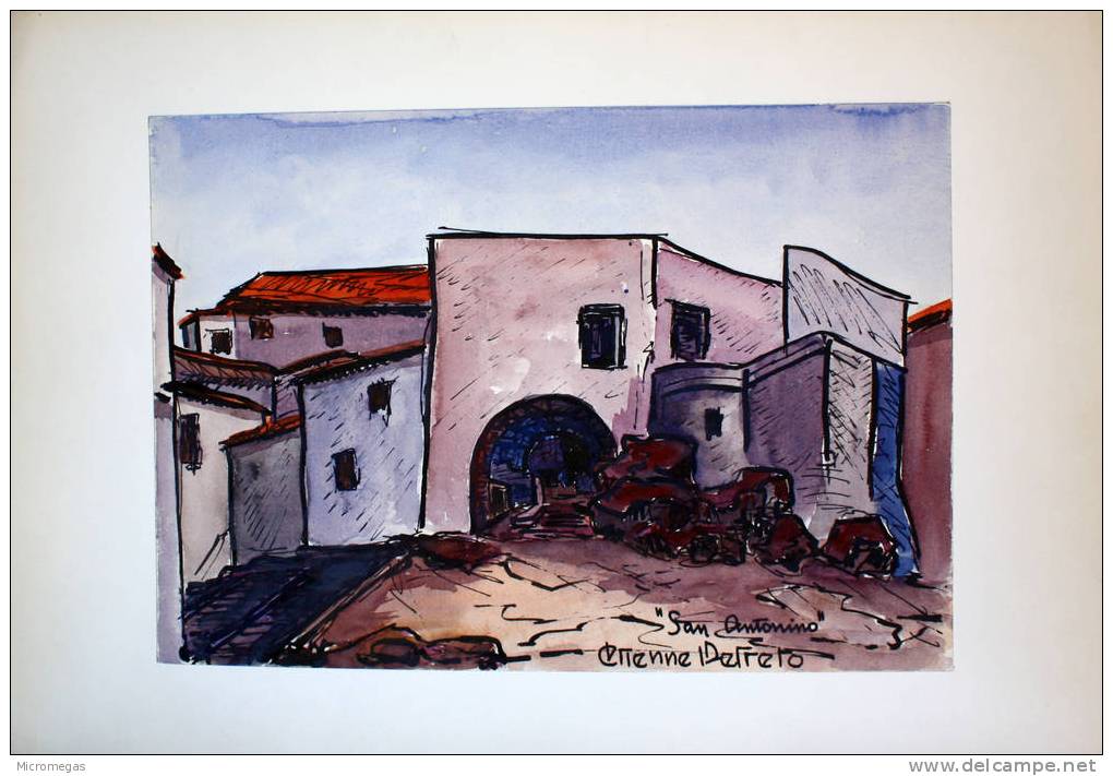 Etienne Petreto : San Antonino (Corse) - Watercolours