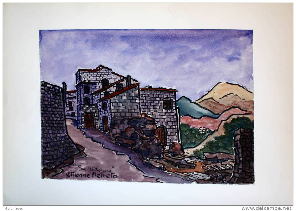Etienne Petreto : San Antonino (Corse) - Watercolours