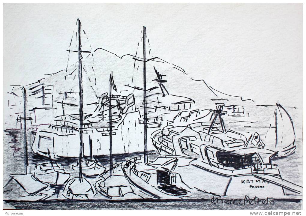 Etienne Petreto : Ajaccio, Port, 1969 - Dibujos