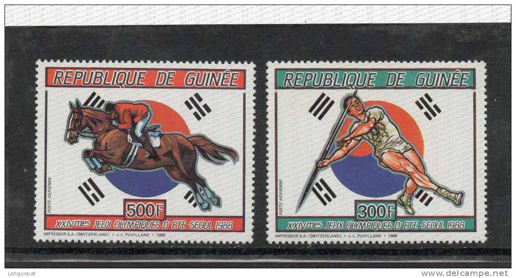 GUINEE : J.O D´été De Séoul : Hippisme, Javelot (atthlètisme) - - Summer 1988: Seoul