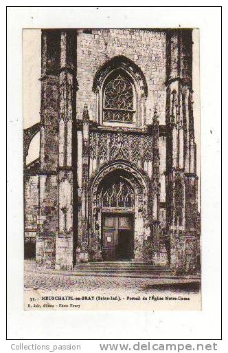 Cp, 76, Neufchatel-en-Bray, Portail De L'Eglise Notre-Dame - Neufchâtel En Bray