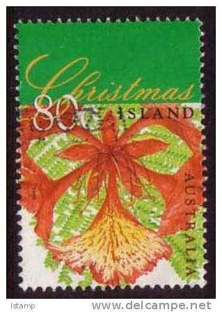 1998 - Christmas Island Flowering Trees 80c FLAME TREE Stamp FU - Christmas Island