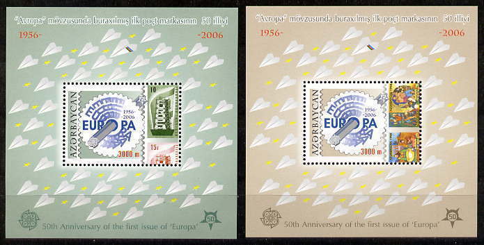 Aserbaidschan / Azerbaijan / Azerbaidjan 50th Anniversary Of The First Europe Stamp Miniature Sheets / Blocks  ** - 2005