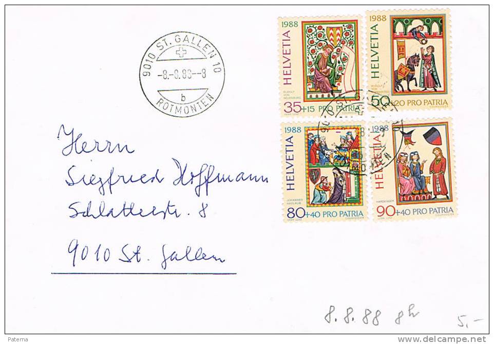 Carta, ST. GALLEN 1988,  (Suiza) Cover, Lettre,letter - Lettres & Documents