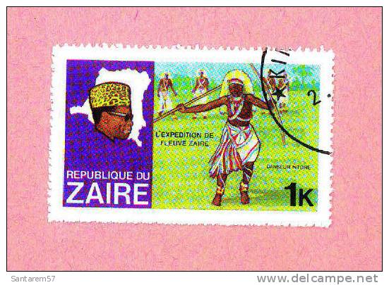 Timbre Oblitéré Used Mint Stamp Selo Carimbado République Du ZAIRE L´Expédition Du Fleuve Zaire 1K - Sonstige - Afrika