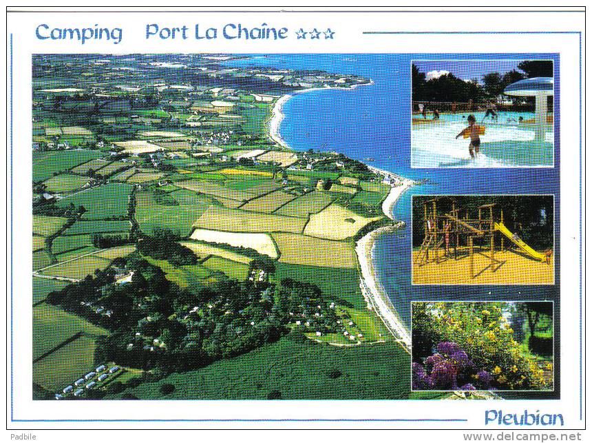 Carte Postale 22. Pleubian  Camping De Port La Chaine  Vue D'avion   Trés Beau Plan - Pleubian
