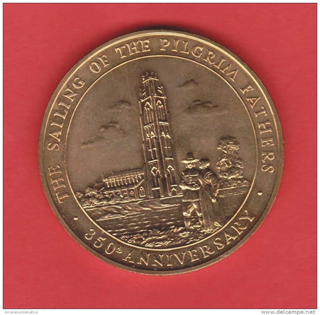 GRAN  BRETAÑA  Medalla SC/UNC  "Boston 1620-1970"    DL-7482 - Otros & Sin Clasificación