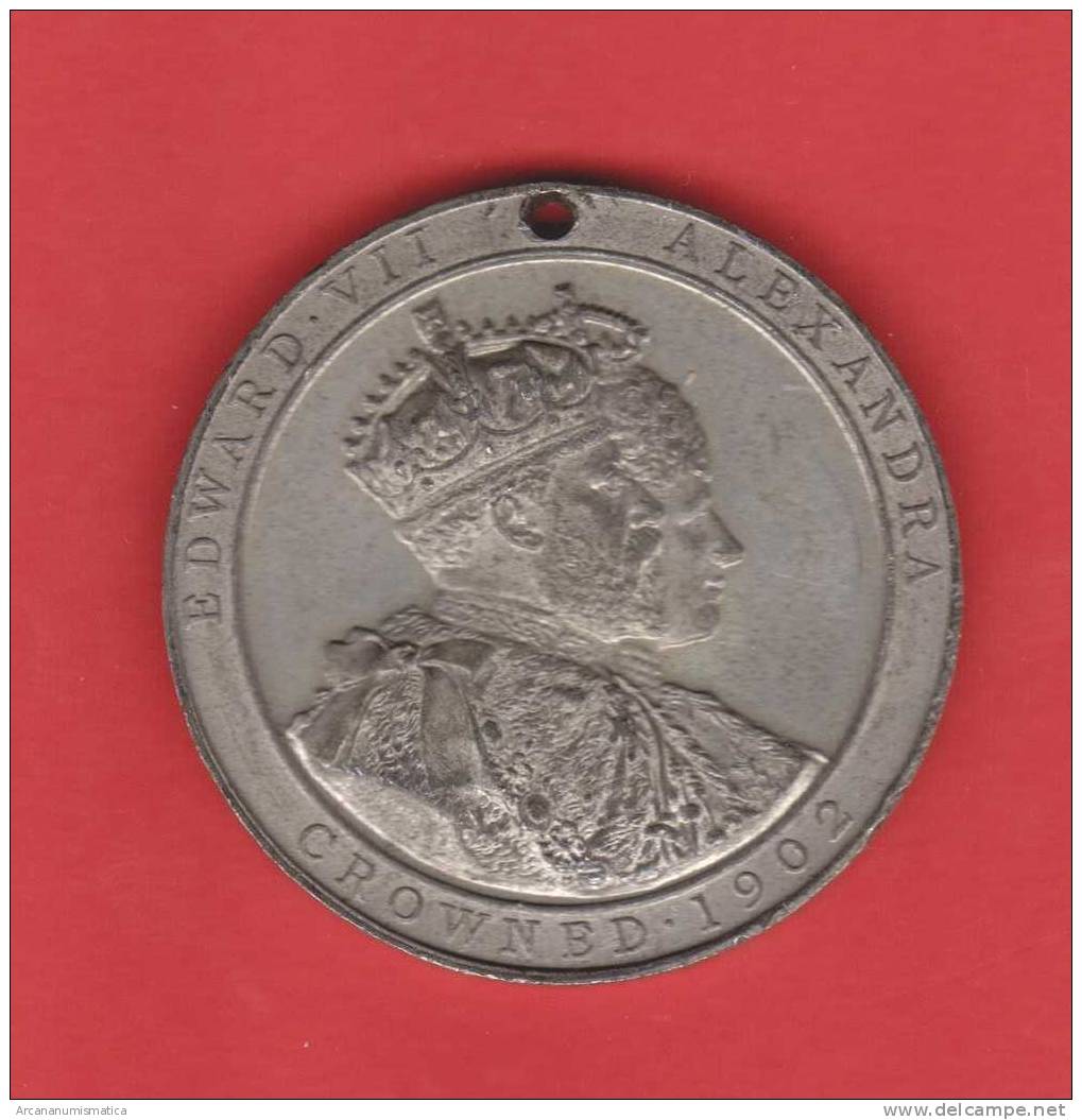 GRAN  BRETAÑA  Medalla "EDWARD VII And ALEXANDRA CROWNED 1.902" Escasa   DL-7479 - Otros & Sin Clasificación