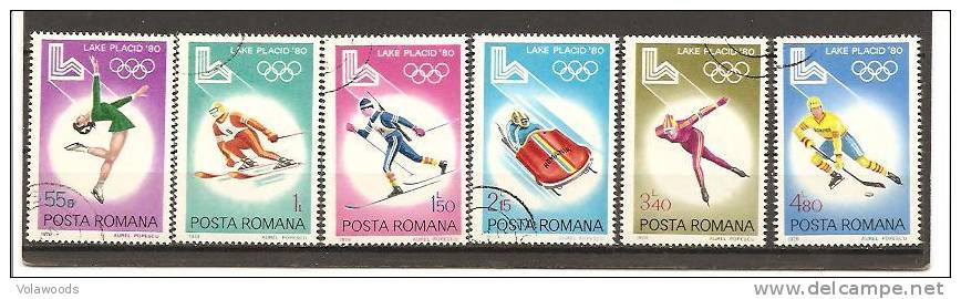 Romania - Serie Completa Usata: Giochi Olimpici Di Lake Placid 1980 - Invierno 1980: Lake Placid