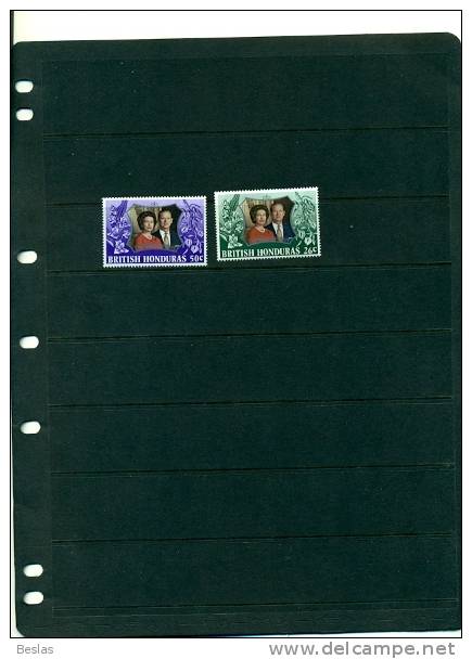 HONDURAS BRITANNIQUE NOCES D'ARGENT 2 VAL NEUFS - Belize (1973-...)