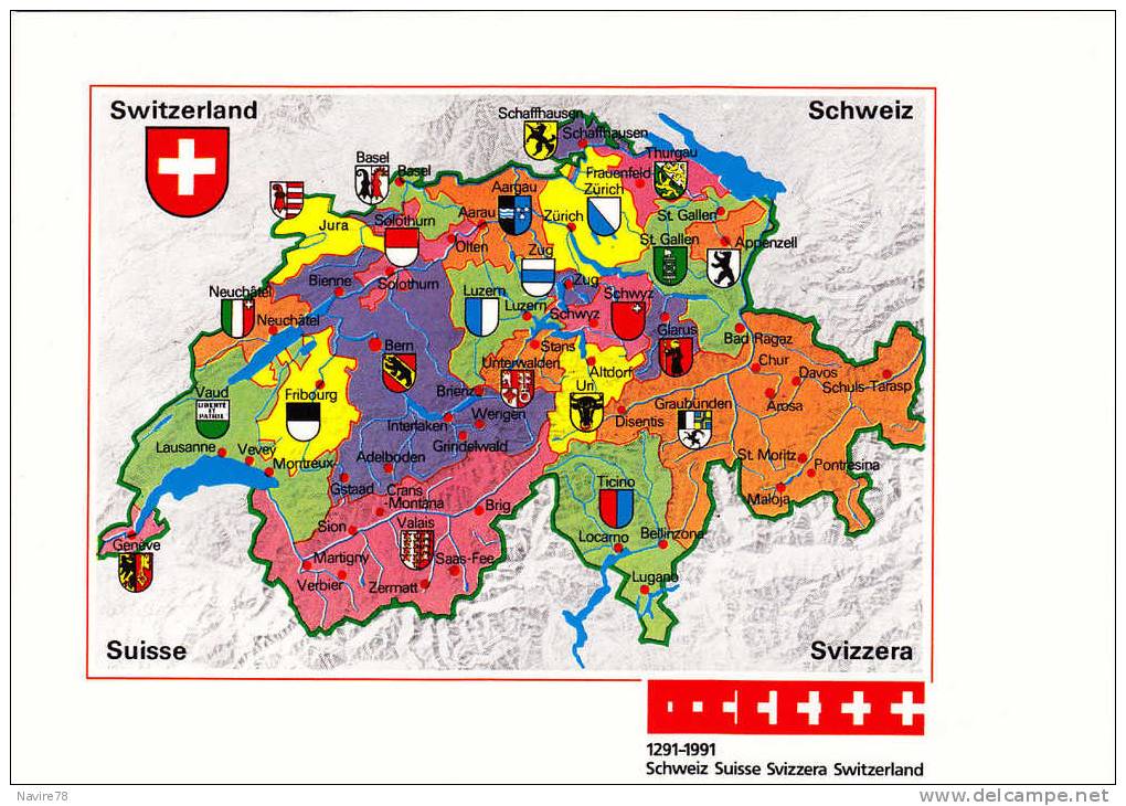 SUISSE BLASONS NEUCHATEL LAUSANNE FRIBOURG LUZERN ZURICH APPENZELL CHUR DAVOS PONTRESINA MALOJA AROSA DISENTIS UN ALTDOR - Appenzell