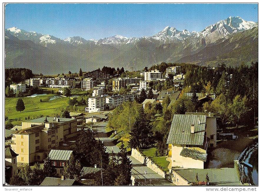 CP Crans Montana Vue Vers Le Massif Du Mont Blanc Valais Suisse - Crans-Montana