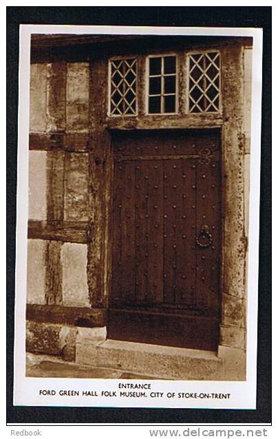 Real Photo Postcard Entrance Ford Green Hall Folk Museum Stoke-on-Trent Staffordshire - Ref 515 - Stoke-on-Trent