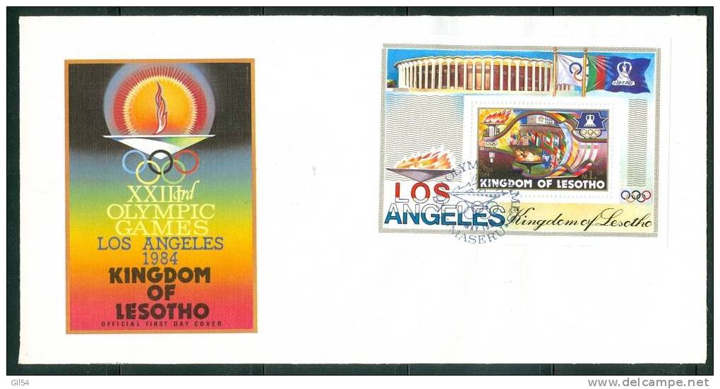 Fdc , 13è Olympic Games Los Angeles 1984 Kingdom Of Lesotho - Bb5901 - Lesotho (1966-...)