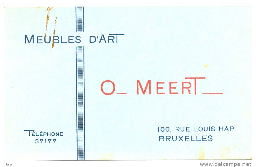 Carte De Visite - ETTERBEEK - Bruxelles - Meubles D'Art O - MEERT (k) - Cartes De Visite