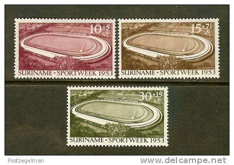 SURINAME 1953 Hinged Stamp(s) Soccerstadium 343-345 - Other & Unclassified