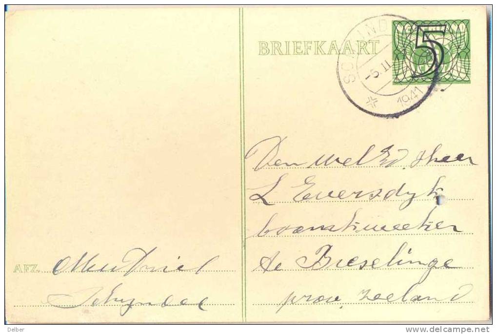 _Nk755: BRIEFKAART: 5 Cent / 3cent:  SCHIJNDEL 1941  - : [P213] - Postal Stationery