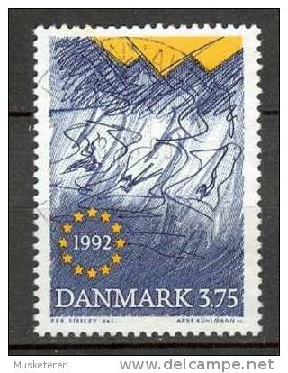 Denmark 1992 Mi. 1038  3.75 Kr Europäische Binnenmarkt Europa-Emblem - Oblitérés