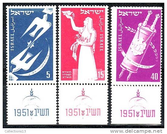 ISRAEL - 50/52** (avec Tabs) - Cote 8 Euros Depart à 10% - Unused Stamps (with Tabs)