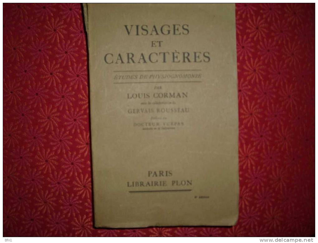 VISAGES ET CARACTERES // 1932 // LOUIS CORMAN // ETUDE DE PHYSIOGNOMONIE - Esotérisme