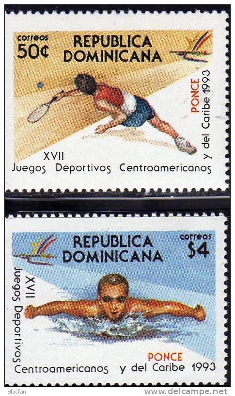 Sportspiele 1993 Karibik Dominicana 1680/1+ZD-Paar ** 14&euro; Squash Schwimmen Ponce Puerto Rico Sport Se-tenants Of Ca - Dominikanische Rep.