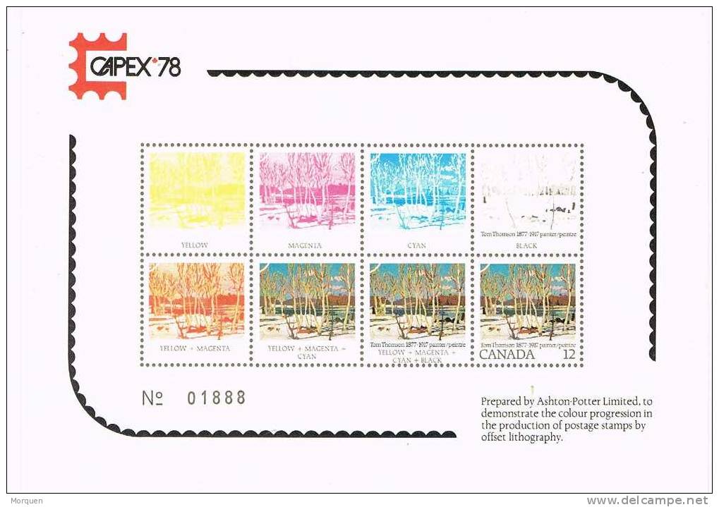 Tarjeta Prueba CAPEX 78 (Canada). PROOF Color  Progression Stamps - Variedades Y Curiosidades