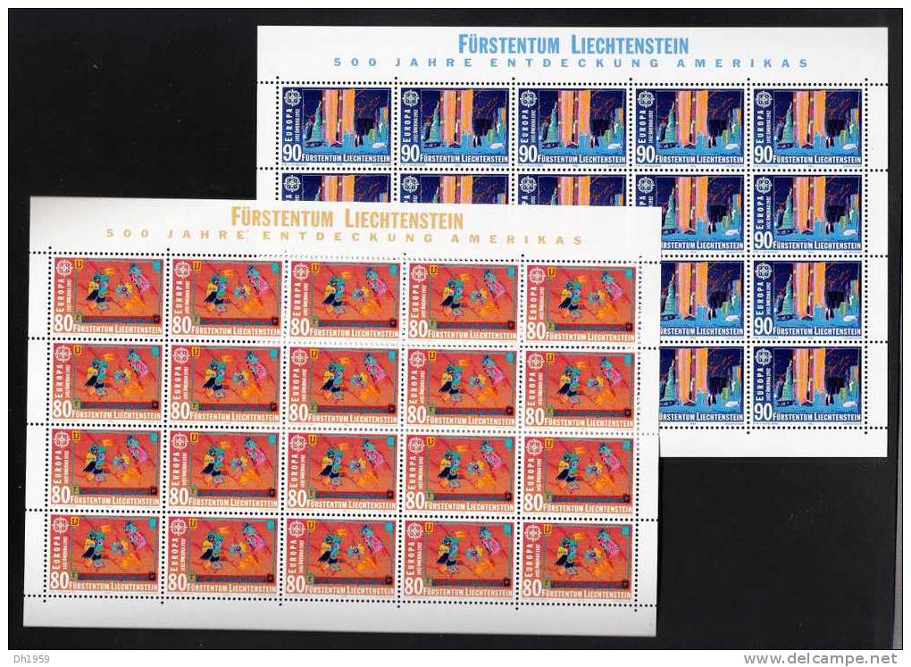 10 MINI BLOCS FEUILLETS LIECHTENSTEIN EUROPA CEPT 1988-89-90-91-92- COTE PHILEX  228 EUR - Blocks & Sheetlets & Panes