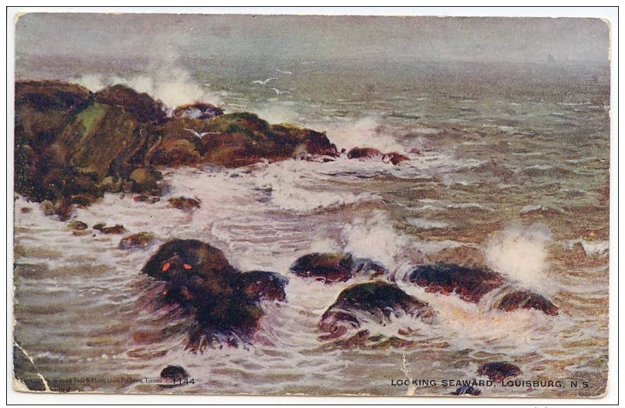 1906 Souvenir Postcard, Looking Seaward, Louisburg, Nova Scotia - Other & Unclassified