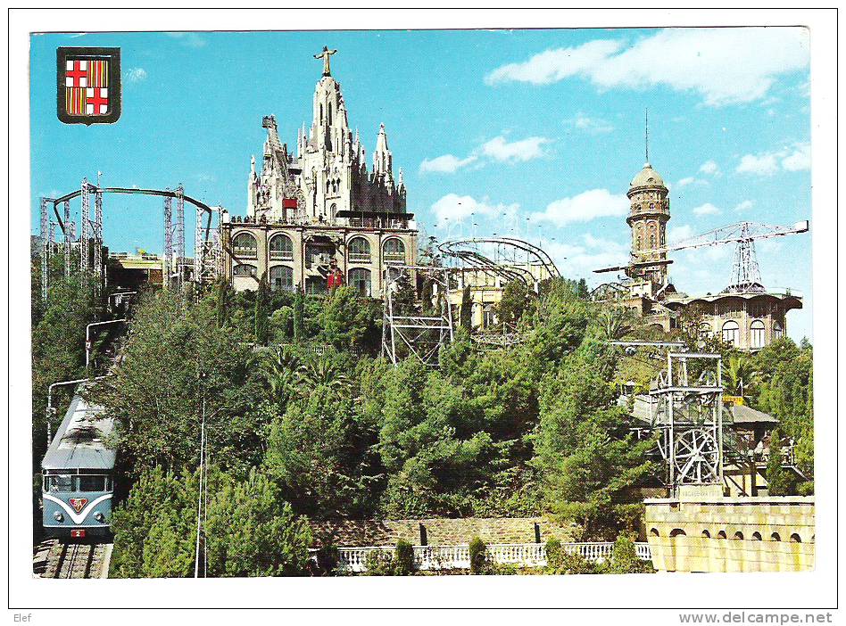 Funiculaire, Tibidabo ,BARCELONA ; Vista General De La Cumbre; 1962; , TB - Funiculares