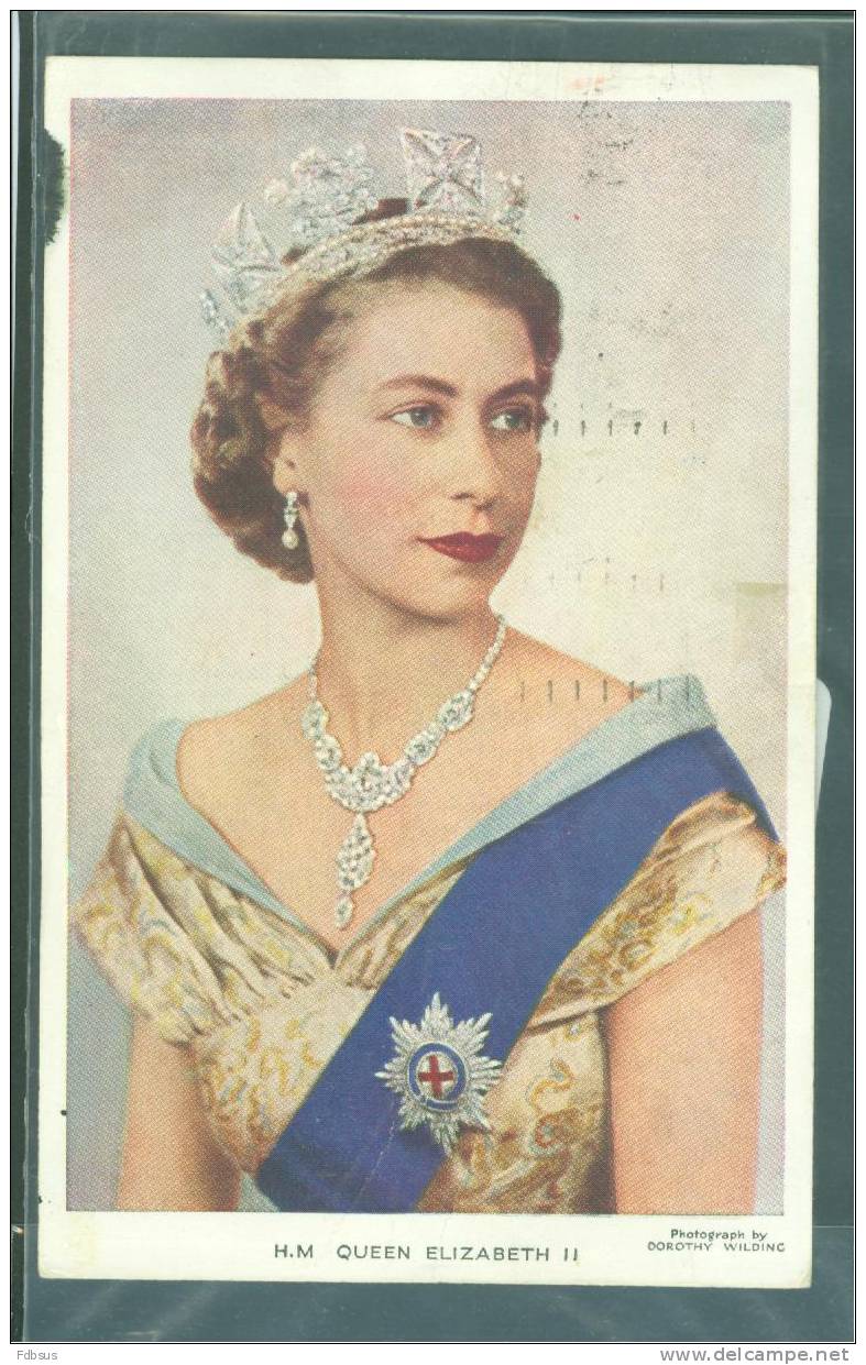 JUNE 2 1953 QUEEN ELIZABETH II CORONATION DAY KAART NAAR USA - Familles Royales