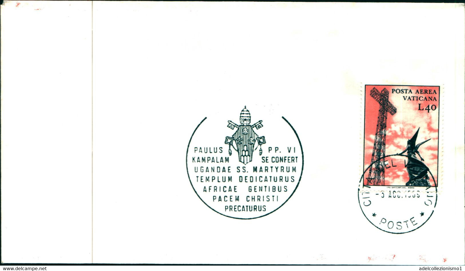 40256)lettera F.d.c. Serie Volo Di Ritorno Del Papa In Africa Con 2 Valori + Annullo - Uganda (1962-...)