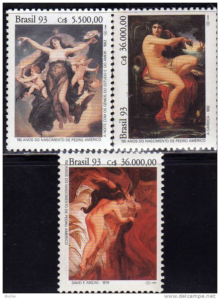Gemälde Maler Americo 1993 Brasilien 2519/1+ 4-Block ** 38€ Genies Junge Frau Liebes-Paar Bloque M/s Art Sheet Bf Brazil - Nudes