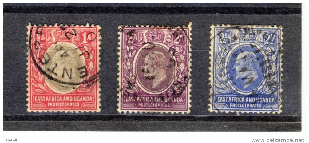 GB29) GRAN BRETAGNA COLONIE  -East Africa And Uganda 1903 -Serietta 3val USED - Protectorats D'Afrique Orientale Et D'Ouganda