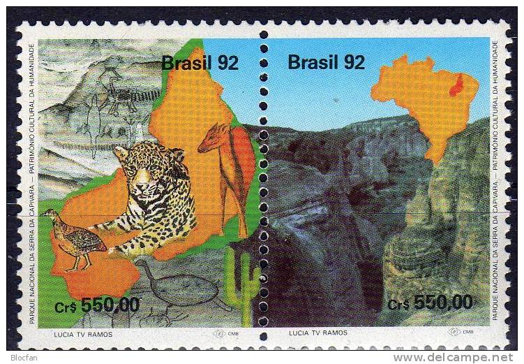 Felsmalerei,Canyon Nationalpark Brasilien 2489/0 ZD ** 2€ Karte Und Tiere Von Piaul - Environment & Climate Protection