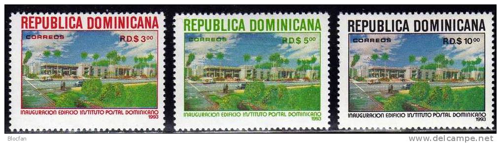 Post Dominikanische Republik 1674/8+ Block 46 ** 27€ Neue Hauptpost In Domingo - U.P.U.