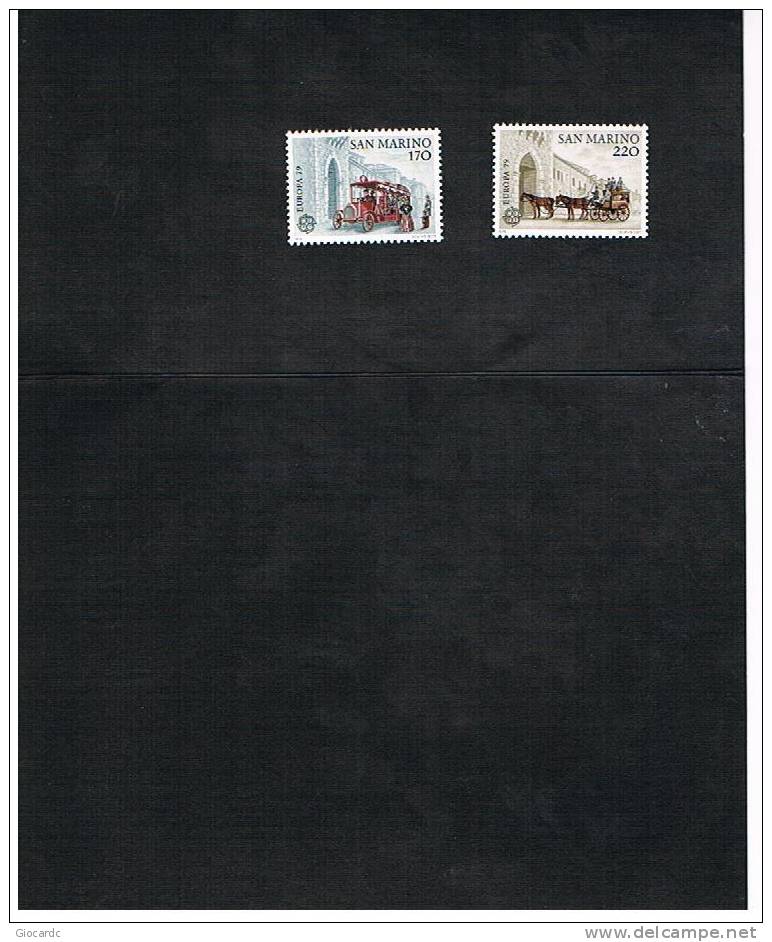 SAN MARINO - UNIF. 1017.1018   -  1979 EUROPA: STORIA DELLA POSTA     - NUOVI ** - Unused Stamps