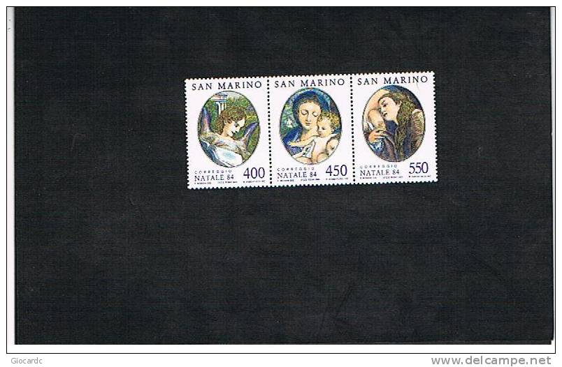 SAN MARINO - UNIF. 1151.1153  -  1984  NATALE : LA MADONNA DI SAN GIROLAMO (CORREGGIO)      - NUOVI ** - Unused Stamps