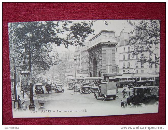 FRANCE / PARIS / LES BOULEVARDS / AUTOMOBILS / 1910-20 - Public Transport (surface)