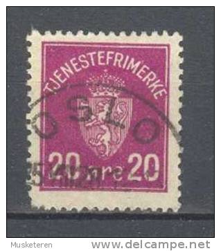 Norway 1926 Official Service Mi. 4  20 Ø Wappen State Of Arms Deluxe Cancel OSLO !! - Service