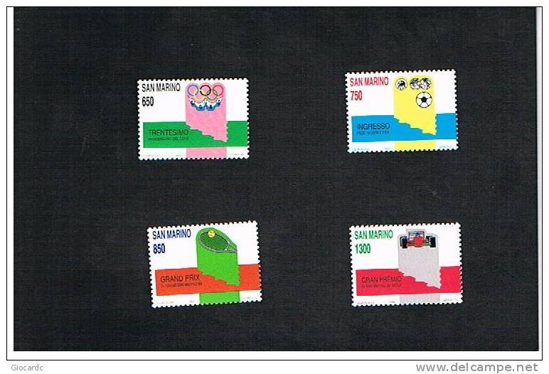 SAN MARINO - UNIF. 1258.1261   -  1989  SPORT: AVVENIMENTI A SAN MARINO  - NUOVI ** - Unused Stamps