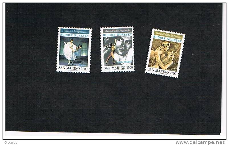 SAN MARINO - UNIF. 1265.1267   -  1989  I GRANDI DELLO SPETTACOLO: RUDOLF NUREYEV  - NUOVI ** - Unused Stamps