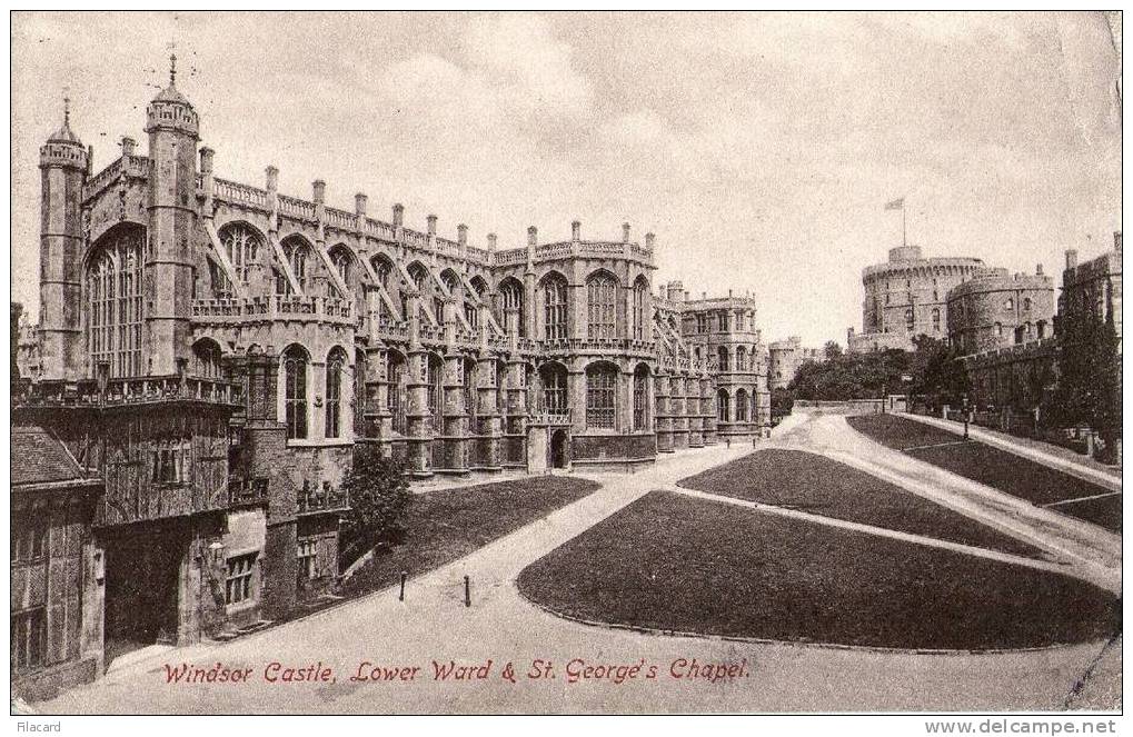 4495   United Kingdom    Windsor Castle Lower Ward  St.george's Chapel  VG 1910 - Windsor Castle
