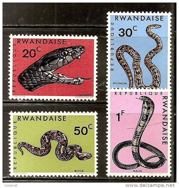 FAUNA - SNAKES - Rwandaise  Yvert # 191/4 MINT (NH) - Serpenti