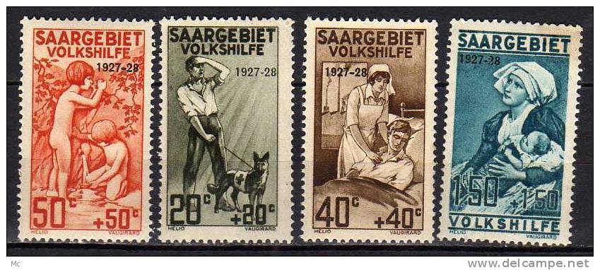 Sarre N° 121 / 124 Luxe ** Dentelure Intacte . - Unused Stamps